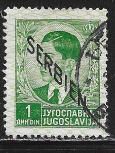 Serbia 2N3: 1d Peter II Yugoslavia Overprint, used, F-VF