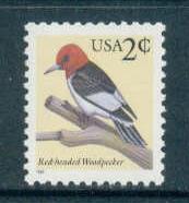 3032 2c Red-headed Woodpecker Fine MNH Plt/4 UL 11111 F11270