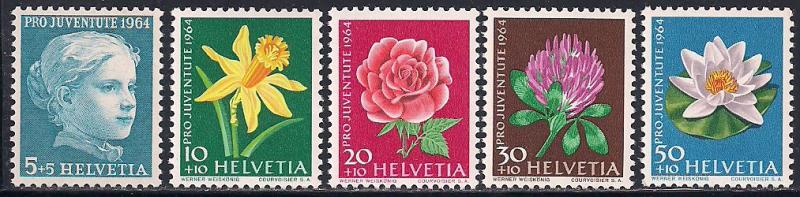 Switzerland B339-B343 MNH -Flowers