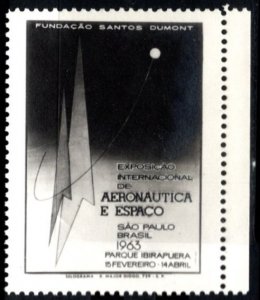 1963 Brasil Poster Stamp  International Exhibition Of Aeronautics And Space