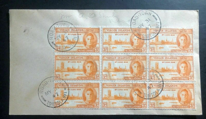 1947 Tortola British Virgin Island Souvenir Cover Victory Stamp B