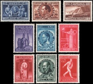 BELGIUM 1946 Economic & Cultural Activities (9v, 3 Cpt Sets) MNH CV$19+
