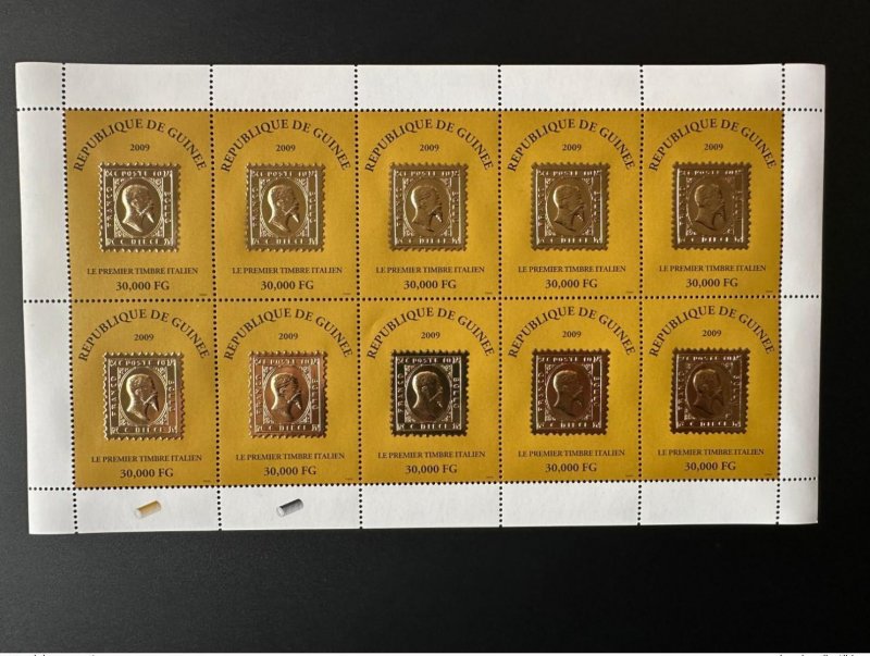 2009 Guinea Mi. 6488 sheet First Italian stamp gold Ceres stamp stamp on-