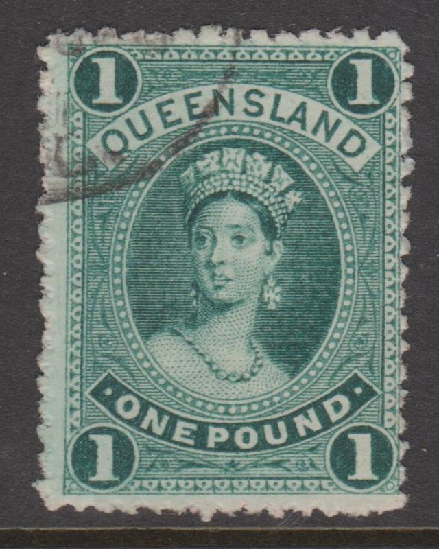 Queensland 1886 Chalon 1 Pound Scott#83 Used - Nice!