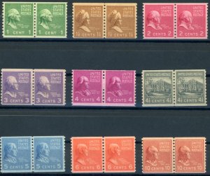 839-847 Pairs. MNH OG Nice!