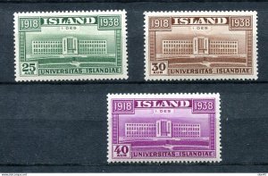 Iceland 1938 full set University MH Sc 209-11  14985