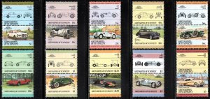 St. Vincent Grenadines #441-54 ~ Short Set 10 of 14 Pairs ~ Cars ~ MNH (1984-85)