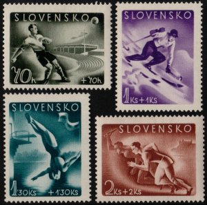 ✔️ SLOVAKIA 1944 - SPORTS SOCCER SKIING - SC. B21/B24 MNH OG [SK147]