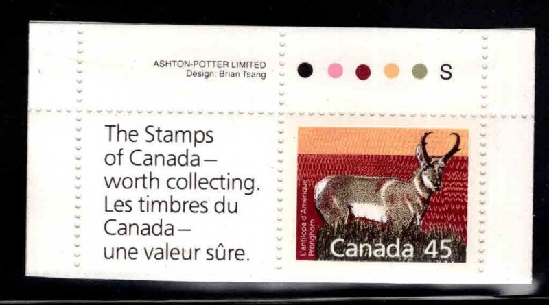 Canada Scott 1172f MNH** perf 12.5x13 with label booklet single Pronghorn