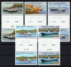 Guernsey 227-231 MNH Transportation Ships Aviation ZAYIX 0524S0147