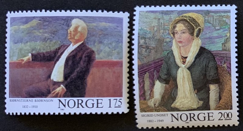 Norway 1982 #810-11 MNH. Paintings, writers