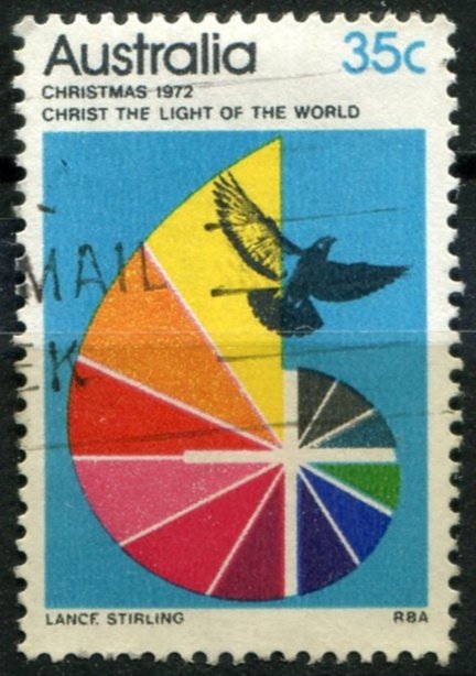 Australia Sc#540 Used, 35c bl & multi, Christmas 1972 (1972)