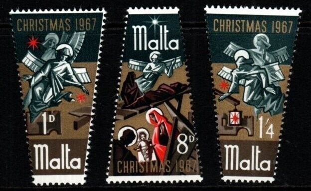 MALTA SG393/5 1967 CHRISTMAS MNH