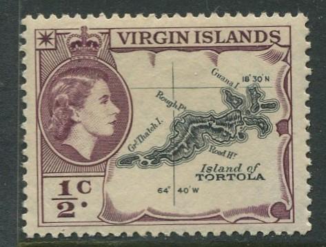 Virgin Is.- Scott 115 - QEII Definitive -1956 - MVLH - Single 1/2c Stamp