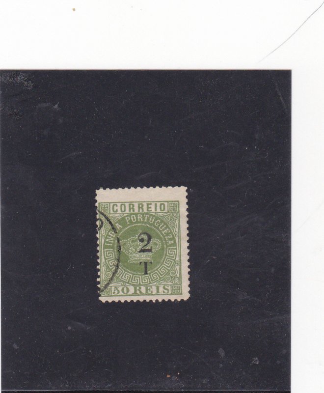 PORTUGUESE INDIA CROWN 2 T s/ 50 r. , perf. 12,5  (1881 -83)