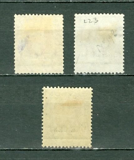 CEYLON 1918 GEO V #223 LOT of (3) SHADES MINT/UNUSED NO THINS