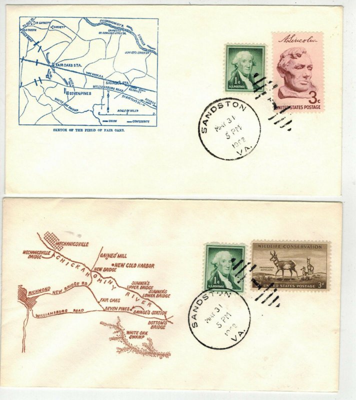 VIRGINIA CIVIL WAR 100th Anniv. SET OF 5 Different BETTLE BULL RUN FAIR OAKS etc