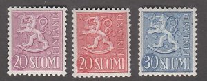 Finland # 319-320,  323, Coat of Arms, Mint Lh, 1/3 Cat.