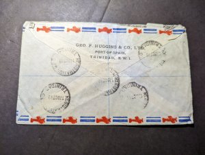 1949 Registered British Trinidad and Tobago Airmail Cover to Liverpool England