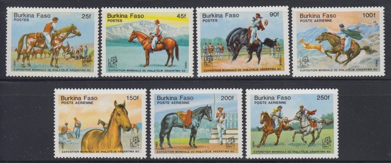 1985 Burkina Faso 1035-1041 Horses 11,00 €
