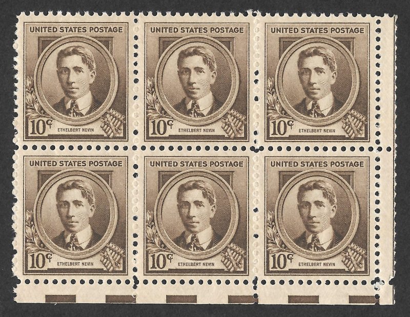 Doyle's_Stamps: MNH 1940 XF Ethelbert Nevin Block/6 Scott #883**