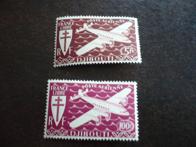 Stamps - Somali Coast - Scott# C3,C7 - Mint Hinged Part Set of 2 Stamps