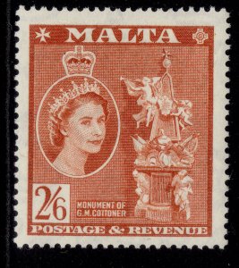 MALTA QEII SG279, 2s 6d chestnut, M MINT. Cat £11.