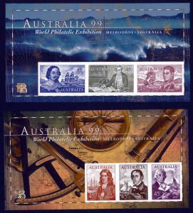 Australia -'99 World Stamp Expo, Imperf. Souvenir Sheets MNH