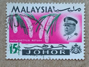 Johore 1965 15c Orchid, used. Scott 174, CV $0.35. SG 171
