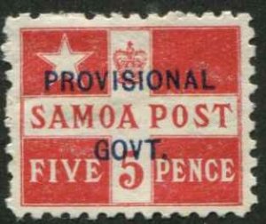 Samoa SC# 35  Flag design 5p o/p PROVISIONAL GOVT  MH