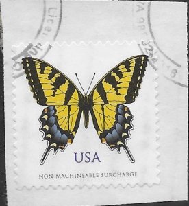 US #4999 used on piece. Eastern Tiger Swallowtail Butterfly.  Great stamp.