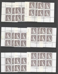 1953 Canada QEII Karsh #325 Matched Blocks pl. 1, 2, 3 VF-NH HP $13.20-