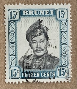 Brunei 1969 15c Sultan, used.  SEE NOTE. Scott 109a,  CV $0.25.  SG 126a