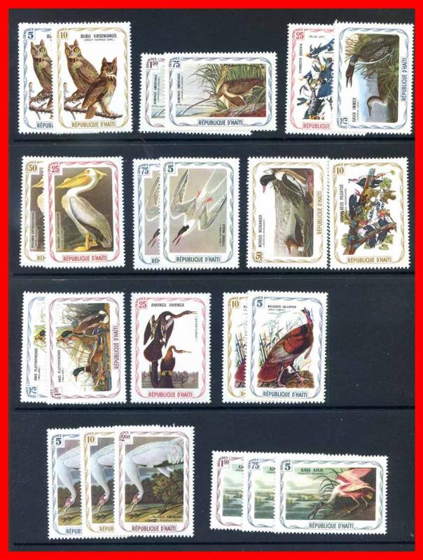 Haiti - Group of 23 Audubon Bird Stamps  --  MNH