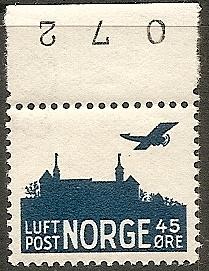 Norway C3 Mint OG MNH 1941 Airplane over Akershus Cadtle