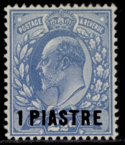 BRITISH LEVANT EDVII SG27a, 1pi on 2½d dull blue, M MINT. Cat £32. TYPE 8