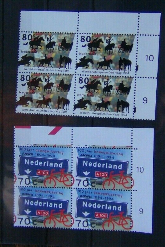 Netherlands 1994 Anniversaries and Events set in block x 4 MNH