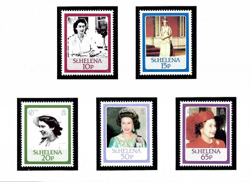 St Helena 451-55 MNH 1986 QEII 60th Birthday