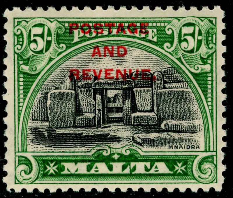 MALTA SG191, 5s black & green, LH MINT. Cat £38.