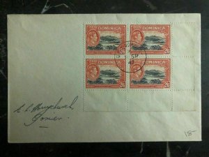 1947 Dominica Souvenir Cover Stamp Block