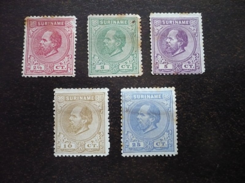 Stamps - Suriname - Scott# 3-6, 11 - Used Partial Set of 5 Stamps