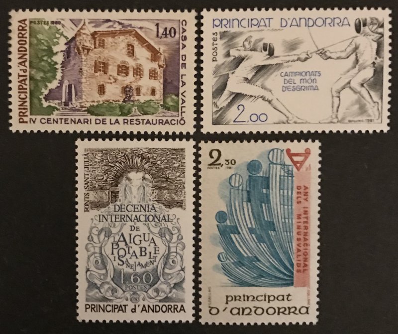 Andorra(FR) 1980-81 #283,290,292,293 MNH CV $3.40