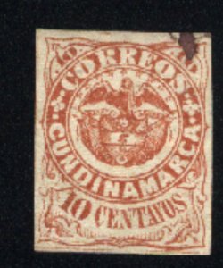 Colombia-Cundinamarca #2   Used 1870 PD