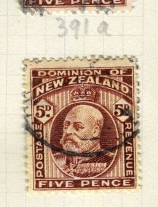 NEW ZEALAND; 1909-12 early Ed VII issue fine used Shade of 5d. value