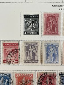 Set of 12, 1911 Greece Stamps 6 Mint Hinged, 6 Used