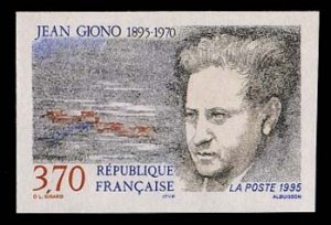 France, 1950-Present #2471 (YT 2339) Cat€15, 1995 Jean Giono, imperf. singl...