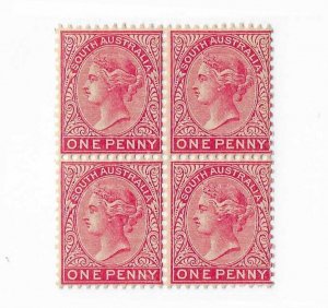 South Australia Sc #133 1p red block of 4 NH VF