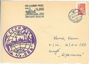 POLAR: POSTAL HISTORY : postmark on COVER : RUSSIA USSR 1980