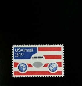 1976 31c Plane, Globe & Flag, Airmail Scott C90 Mint F/VF NH