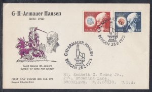 Norway Scott 602-3 FDC - Dr. Armauer G. Hansen